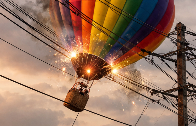 luchtballonhoogspanning